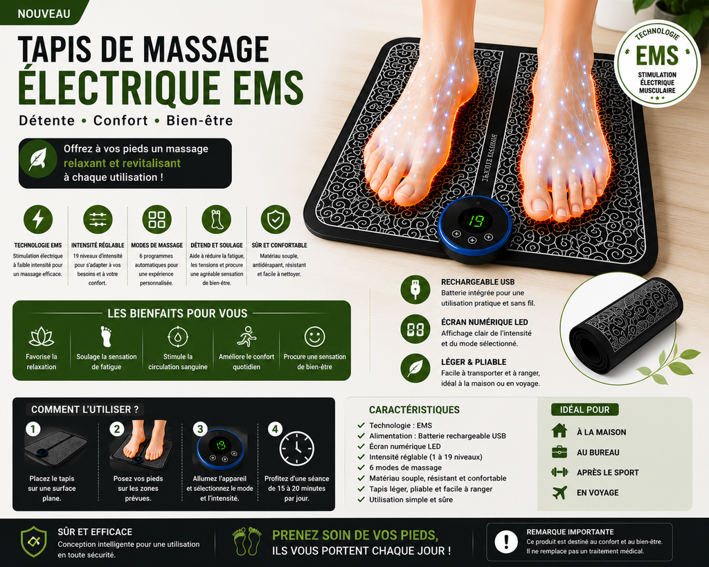 Tapis massage des pieds