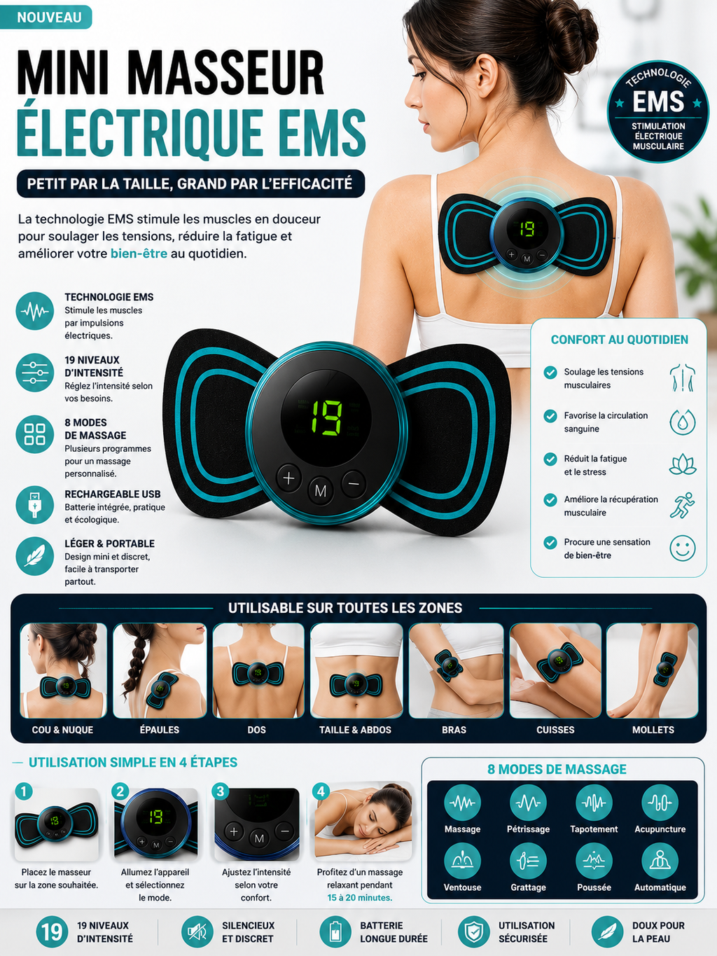 Mini masseur électrique