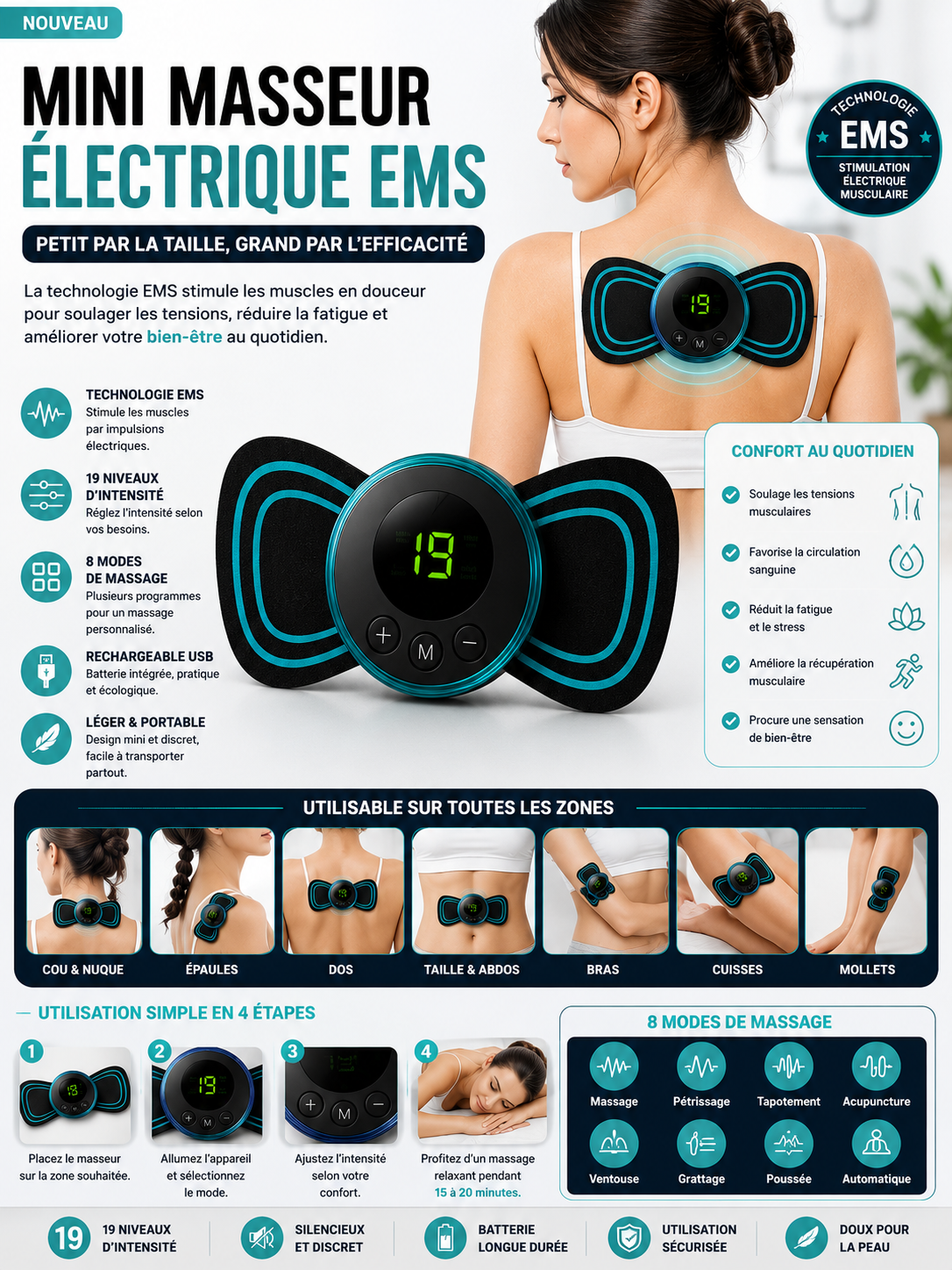 Mini masseur électrique