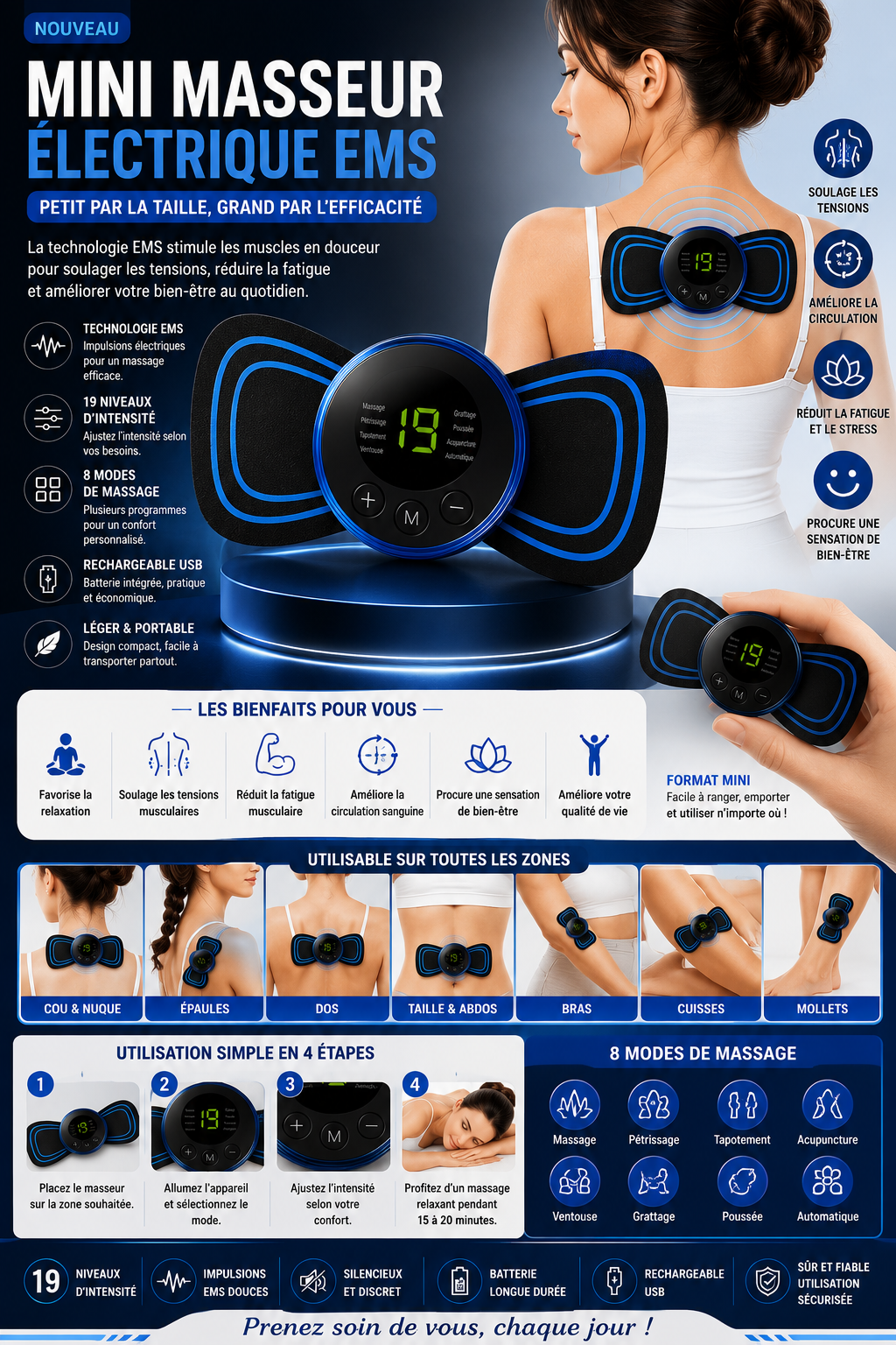 Mini masseur électrique