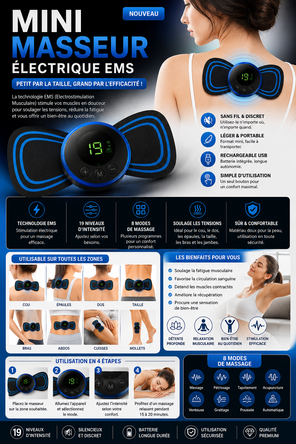 Mini masseur électrique
