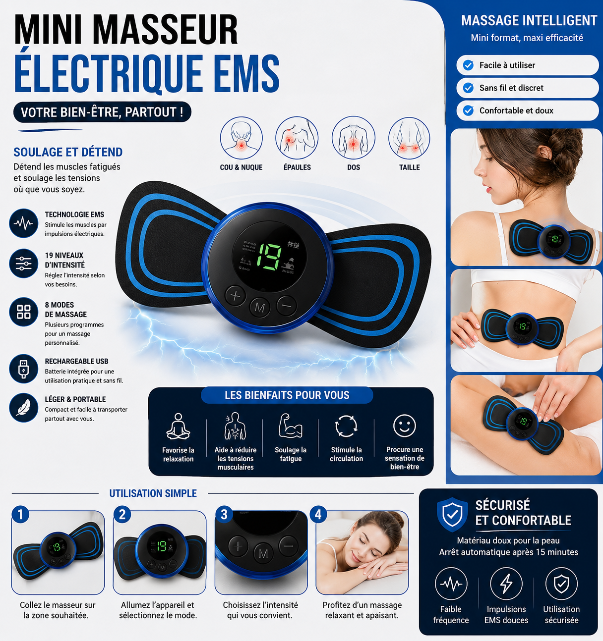 Mini masseur électrique