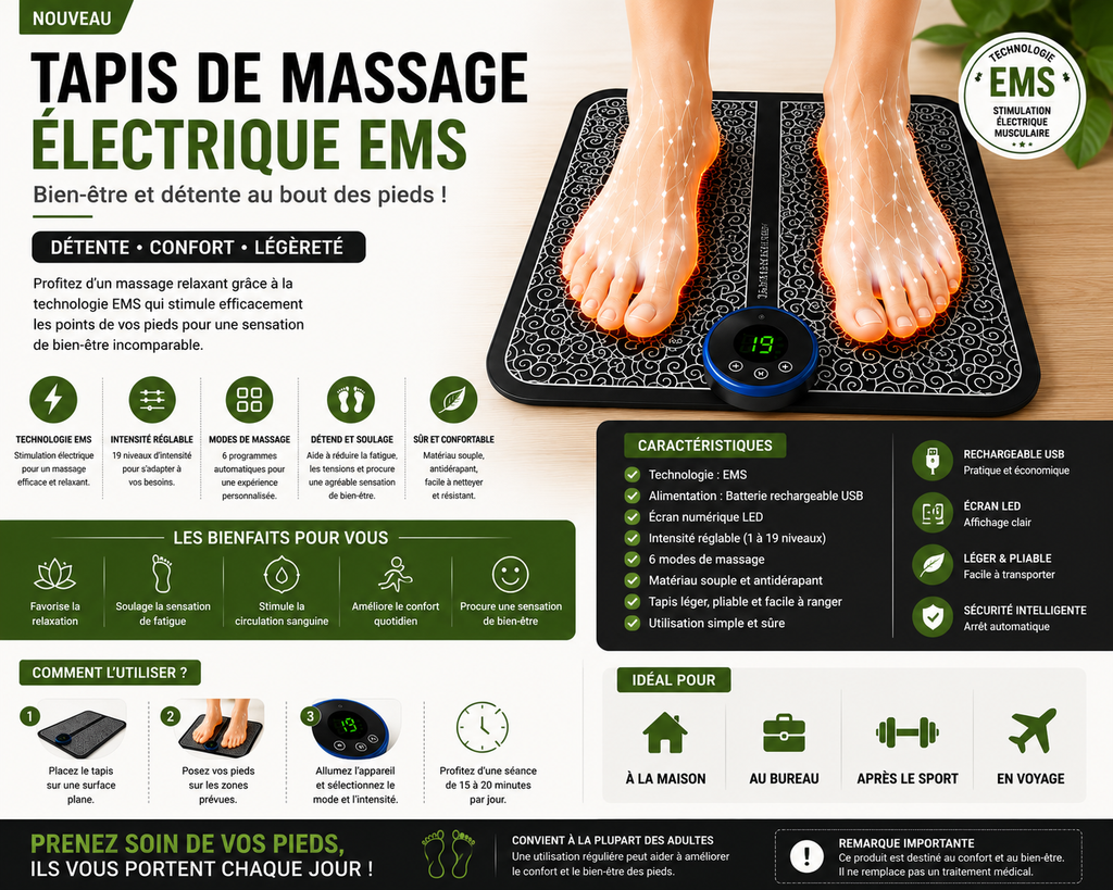 Tapis massage des pieds
