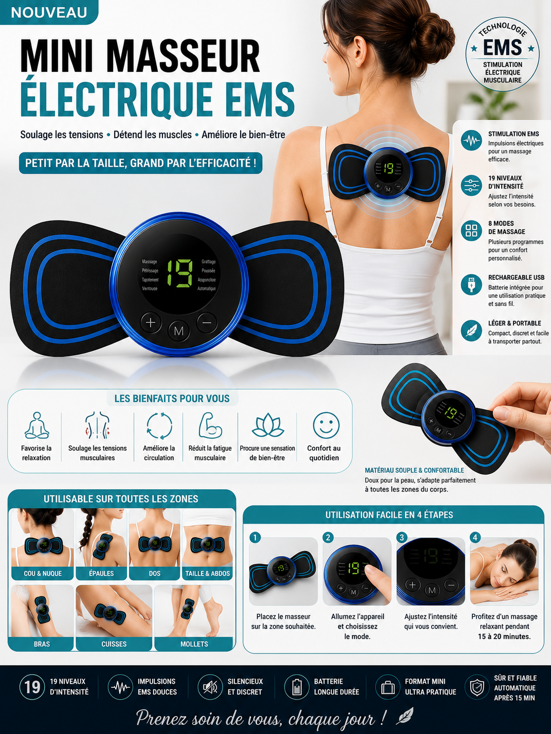 Mini masseur électrique