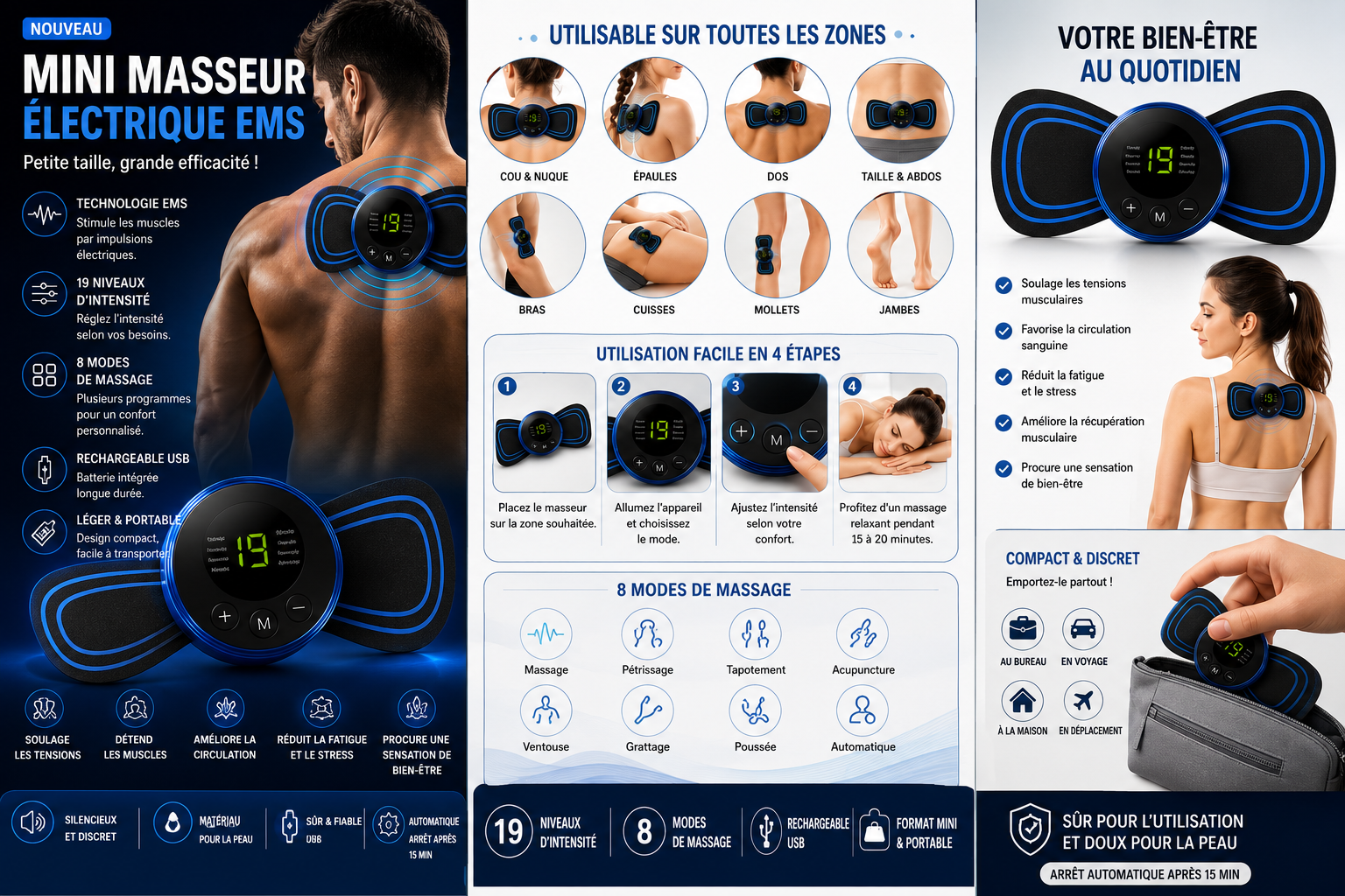 Mini masseur électrique